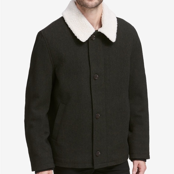 NEW Cole Haan tumbled wool coat Sherpa lining - Picture 2 of 7